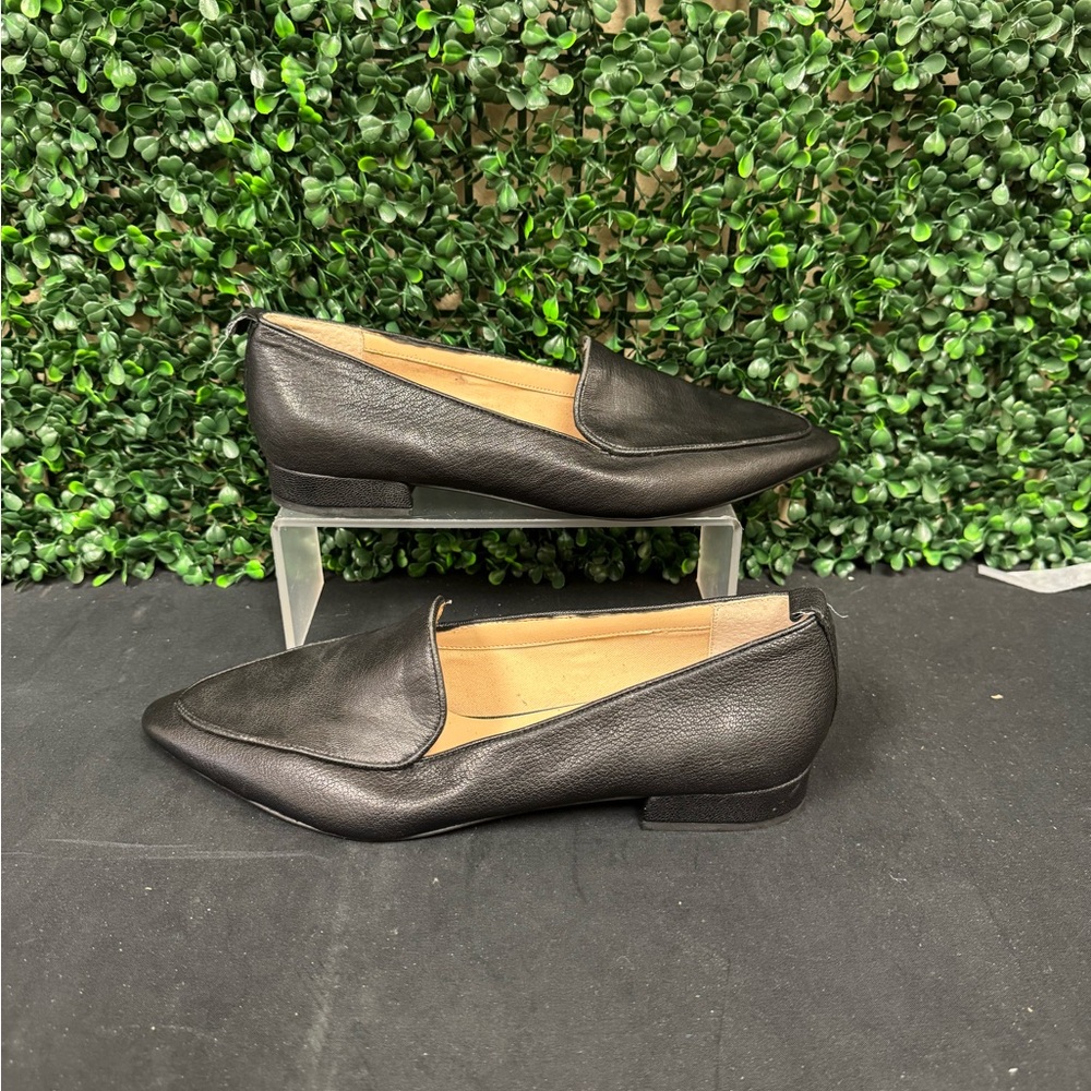 Franco Sarto black leather pointed toe studio loafers - W9